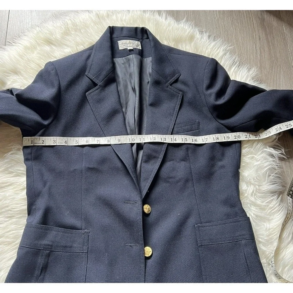 Academy Award Career Apparel Mens Navy Blue Blazer Gold Crest Buttons Size 10